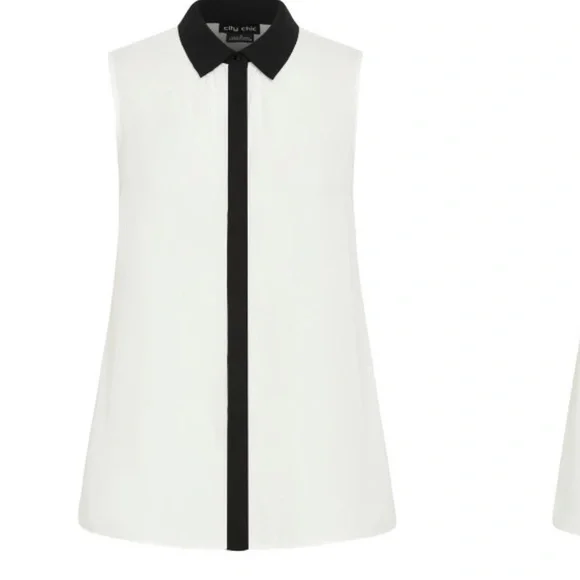 Black and White Sleeveless Women's Top Eleanor​​​ - Picture 7 of 9